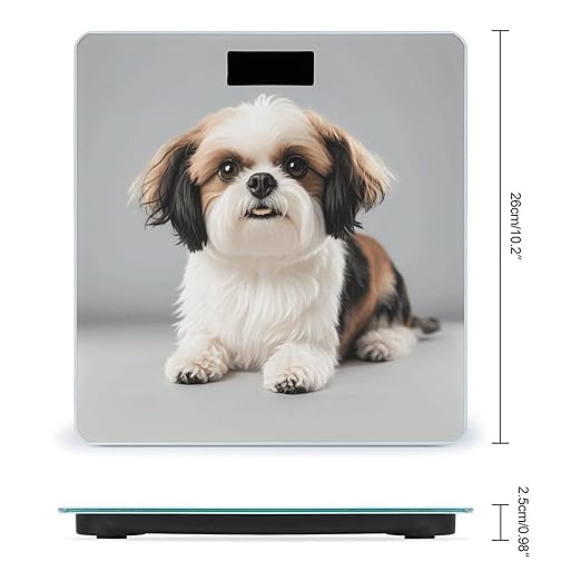Shih Tzu Dog Weight Scale Cute Bathroom Scale for Body Highly Accurate Digital Weighing Machine for People Compact LCD Display Scales with Sturdy Toughened Glass Scales