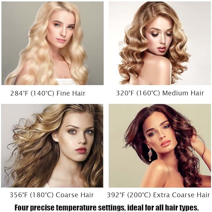 Automatic Curling Iron Hair Curler Salon Styling 4 Const Temp30s Fast Heating2-Way RotationAnti-ScaldAnti-Tangle30Min Auto Shut-OffPlant Protein Coating for Shiny All Hair Types (Gold)
