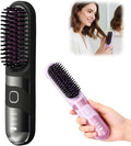 Go Brush 2026 New Cordless Straightening and Curling Brush Ideal for Fine Thick Stubborn Hair 3 Temperature Options Anti-Scald Safety Design USB Rechargeable (Black)