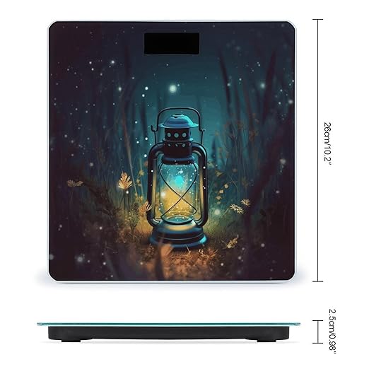 Fireflies and Lantern Scale for Body Weight High Precision Digital Weight Scales with LCD Display Anti-Slip Sturdy Slim Tempered Glass Bathroom Scale for Home Use