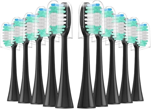 10PCS Replacement Electric Toothbrush HeadsCompatible for AquaSonic Black Series/Vibe Series Pro/Duo Pro(10pcs WT)