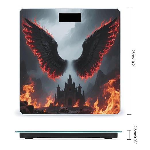 Gothic Angel Wings Weight Scale Cute Bathroom Scale for Body Highly Accurate Digital Weighing Machine for People Compact LCD Display Scales with Sturdy Toughened Glass Scales