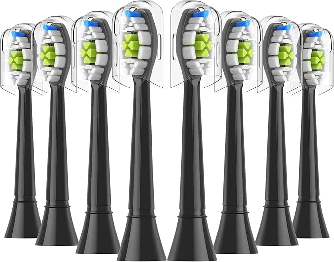 Replacement Toothbrush HeadsCompatible for Philips Electric for Handles(8pcs Black)