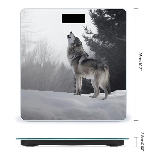 Howling Wolf Scale for Body Weight High Precision Digital Weight Scales with LCD Display Anti-Slip Sturdy Slim Tempered Glass Bathroom Scale for Home Use