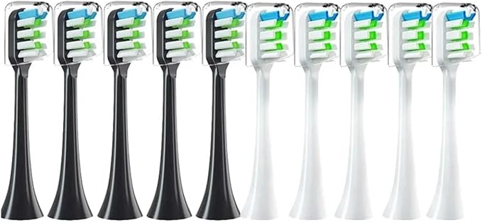 Replacement Brush Heads for X3 X5 V1 X3U 5-10pcs Bristle Electric Toothbrush Sealed Packed(5white 5black)