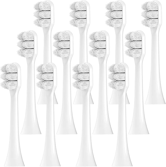2/4/8/12 Pcs Compatible with Sonicare Toothbrush Replacement Brush Heads Soft Toothbrushes Head(White-12 Pcs)