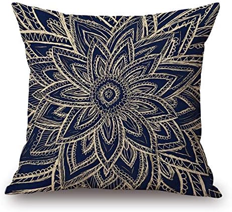 Mymassagepillow- Pressure Activated Massage Pillow for Back Neck Feet &amp More - Stylish &amp Durable Neck and Back Massager &amp Sciatica Pillow - 13in x 13in - Machine Washable Cover (Navy Me