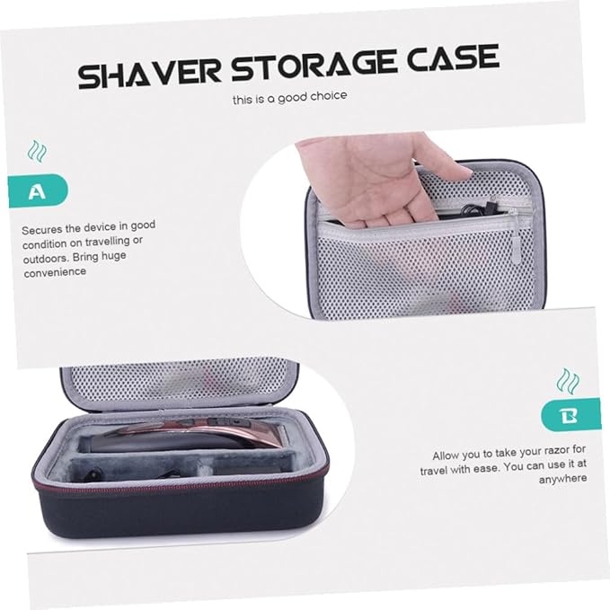 PartyKindom 2pcs Portable Shaver Storage Case -shock Organizer Bag for Travel Protective Cover for Electric and Grooming Tools