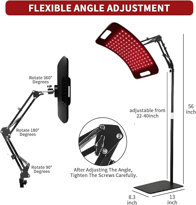 Red Light Therapy LampInfrared Light Therapy with 660nm Visible Red Light &amp 850nm Invisible Infrared Light with Floor Stand 104 LEDsInfrared Light Therapy for Body Device Effective for Skin Repa
