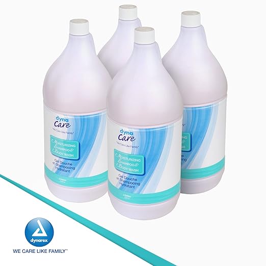 Dynarex Shampoo and Body Wash Unisex - Moisturizing All-in-One Shampoo Body Wash for Skin &amp Hair - Mild Formula for Sensitive Skin - Tropical Scent - 1 Gallon Bottle 4 / Case