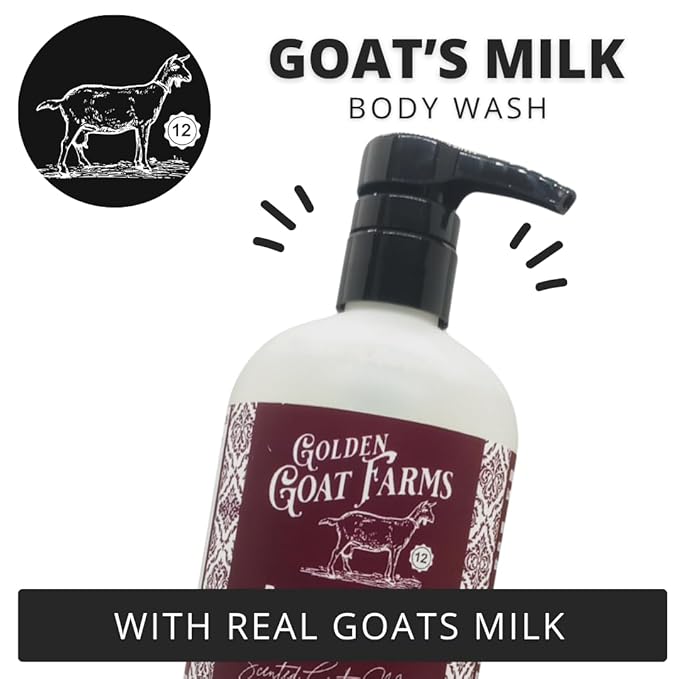 Golden Goat Farms Black Currant Vanilla Scented Body Wash with Goat Milk 16 Oz