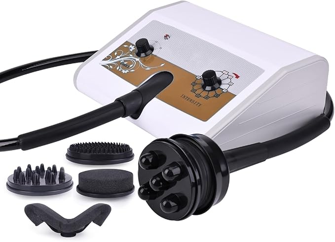 Cellulite Massager Electric Vibrating Professional – with 5 Interchangeable Heads Deep Tissue Relief Muscle Relaxation Durable Design for Salon &amp Home Use