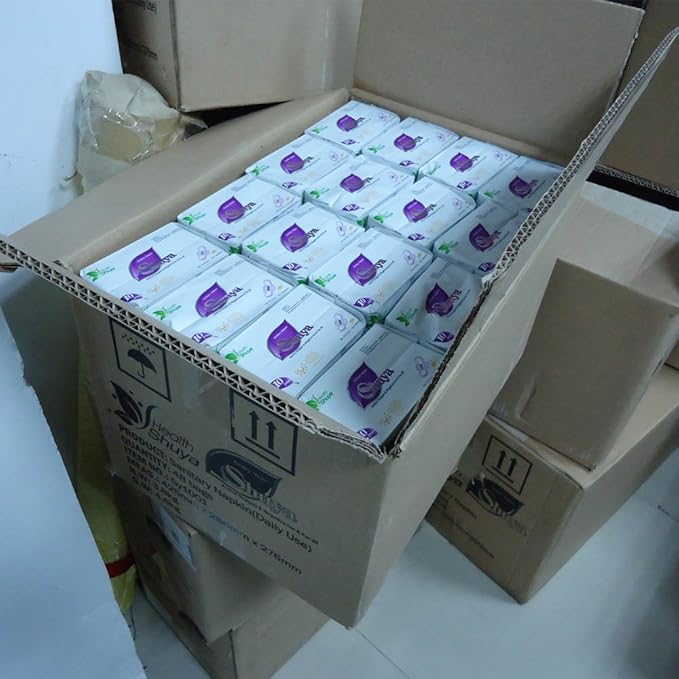 SHUYA Patented Anion Soft Breathable Sanitary Pads and Panty Liners Combination Suit Package Scented-96Count (Packs of 8)