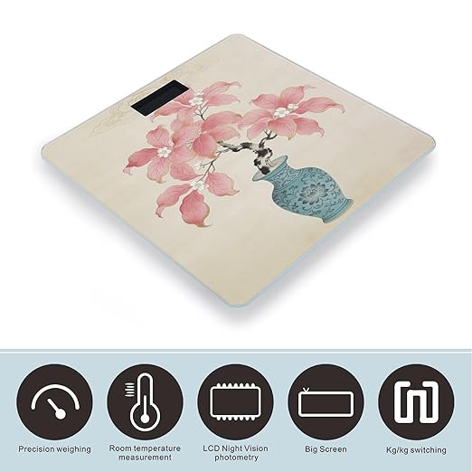 Dan Ye Qi Bai Smart Scale for Body Weight Digital Bathroom Scale Toughened Glass Weight Scale with Large LCD Backlight Display High Precision Scales Weighing Machine