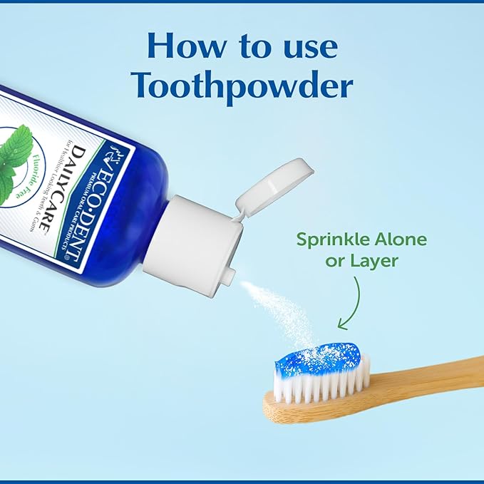 Eco-Dent Oral Care Bundle - DailyCare Baking Soda Toothpowder + DailyRinse Oral Wound Cleaner Debriding Agent Effervescent Tooth Powder &amp Mouthwash with Essential Oils Mint Flavor (2 Piece Set)