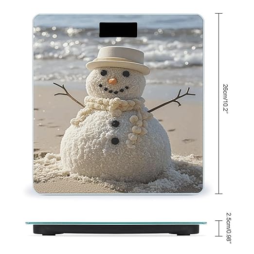 Sand Snowman On Beach Smart Scale for Body Weight Accurate Bathroom Scale with LED Display Digital Weight Scales Weighing Machine High Precision Scales for Bath Home