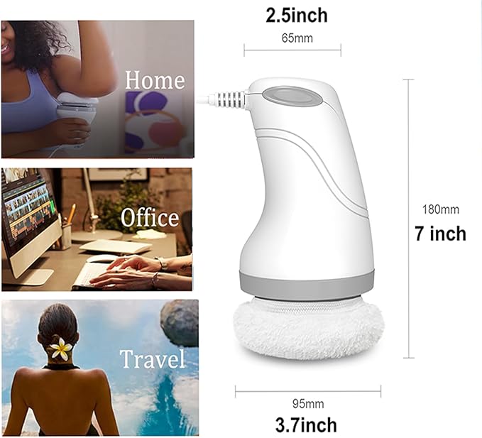 Body Sculpting Machine Electric Cellulite Massager 3 Pads Handheld Full Body Massage Machine for Back/Abdomen/Butt/Leg/Arms Deep Massage Relax with Rotaion Vibration Body SPA (White)