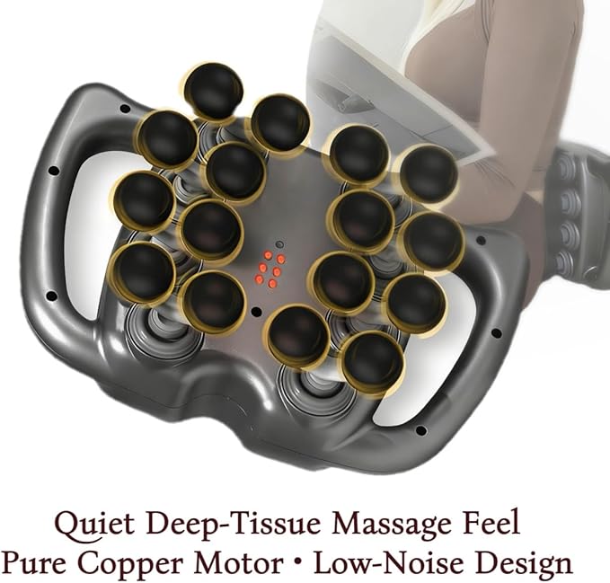 Quiet Deep Tissue Massage Gun for Muscle Relief 16-Head Back Massager with Pure Copper Motor Low-Noise Percussion Muscle Massager for Neck Shoulder &amp Legs