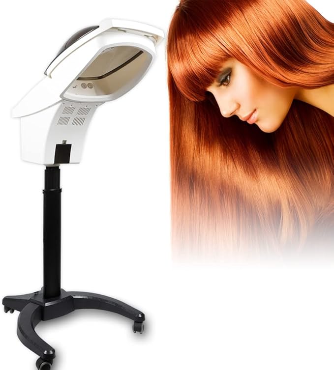 Standing Hair SteamerSpa Hair Care Hair Dye Ultrasonic Ozone Hair Steamer Oil Treatment Machine (White)