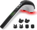 Snailax Cordless Handheld Back Massager with Heat Deep Tissue Percussion Massager 3 Sets of Dual Pivoting HeadsRechargeable Hand Held Massager for NeckBack ShoulderCalfLegs