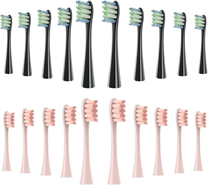 Replacement Brush Head for Oclean Electric Toothbrush Soft Bristle X/X PRO/ Z1 Brushes Replaceable fit for O-Clean Sonic(10 Black 10 Pink)