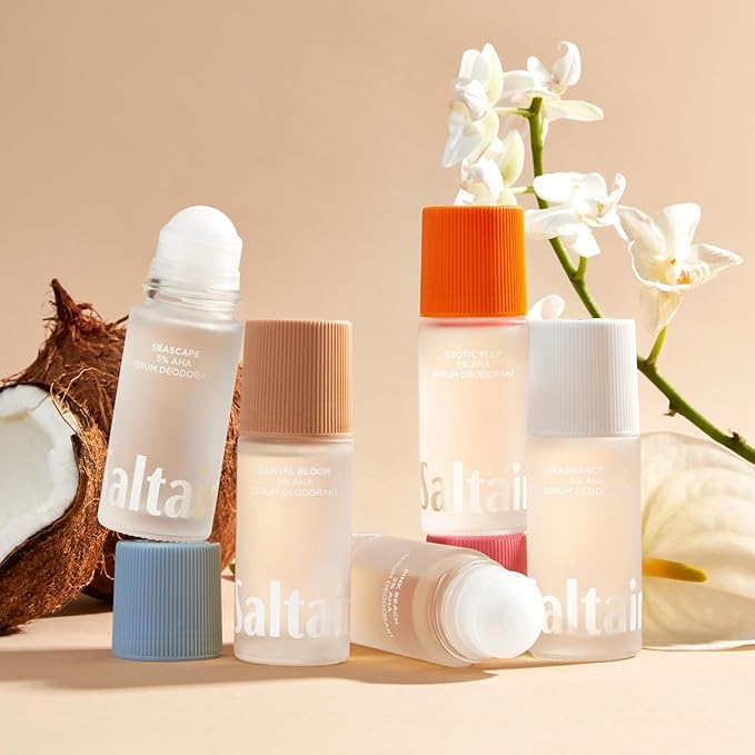 Saltair Serum Deodorant 2 Pack – Salt Water Vanilla Scent – 5% AHA – Aluminum-Free Odor Control for Women &amp Men – Mandelic Acid Deodorant with Lactic Acid – 2x 1.7oz Travel Roll On