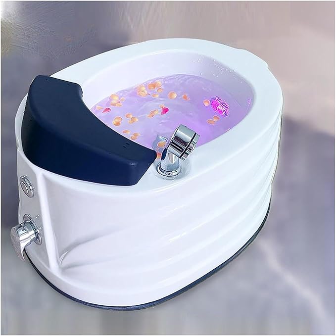 Portable Foot Spa Bathtub Acrylic Foot Bath Deep Foot Bath Spa with Massage can Automatically Drain and Adjust Hot and Cold Water Home Foot Spa Pedicure Bowl Foot Detox Bucket Tub for Treatme D