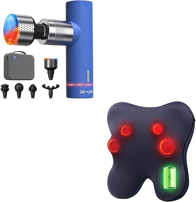 BOB AND BRAD Cordless Back Massager and A7 Pro Massage Gun with Heat and Cold Therapy