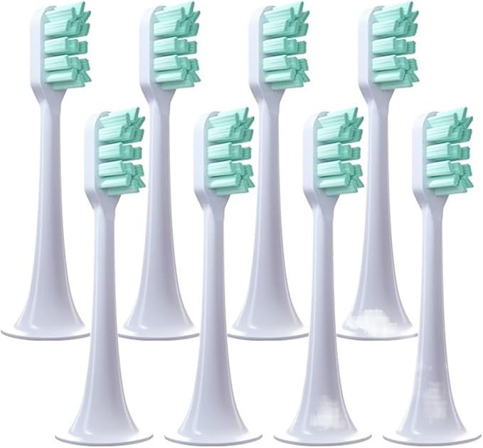 8pcs Replacement Toothbrush Heads Compatibility for T300 T500 Sonic Teeth Brush Mijia Nozzles(8 Green)