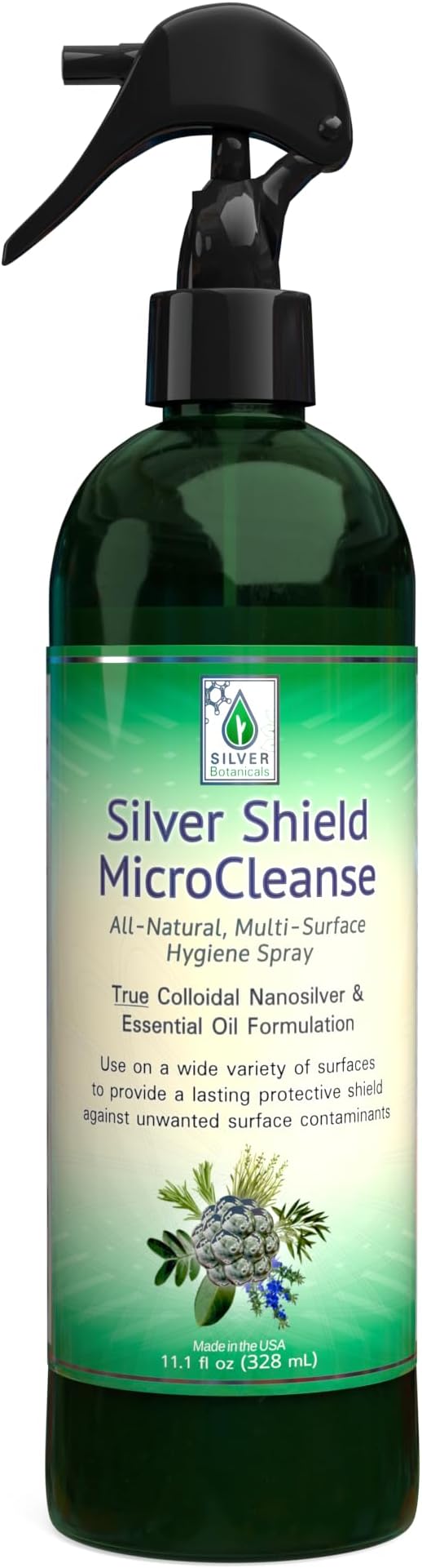 Silver Shield Sanitizer All Natural Colloidal Silver MicroCleanser 12 oz.