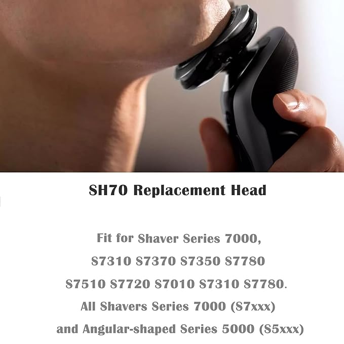 SH70 Replacement Heads Compatible with Philip Electric Shavers Series 7000 SH70/71Razor Replacement Blades Compatible with noreclo Shaver Blades for SW7700 S7370 S7371 S7720 S7710 SW7700
