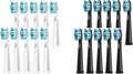 Replacement Toothbrush Heads Compatible for FW-507/508/551/515/917/959/2011FW-D1/D3/D7/D8 Electric(Black 10 White 10)