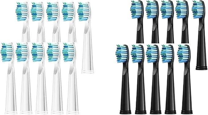 Replacement Toothbrush Heads Compatible for FW-507/508/551/515/917/959/2011FW-D1/D3/D7/D8 Electric(Black 10 White 10)