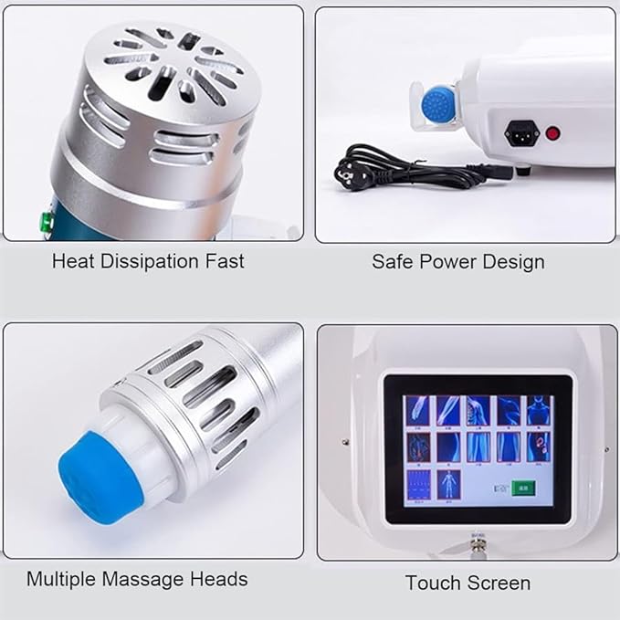 Extracorporeal Shockwave Therapy Machine ED Shock Wave for Erectile Dysfunction &amp Treatment and Relieve Pain with 7 Massage Heads