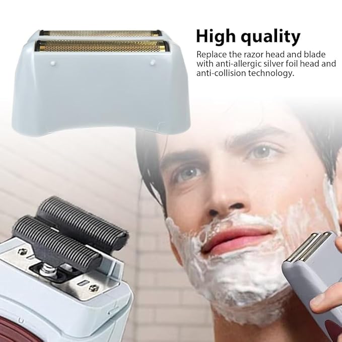 2-Sets Replacement Shaving Head &amp Cutter Blades with Hypo-Allergenic Gold Foil Head Compatible for Andis 17150(TS-1)/17155/17200