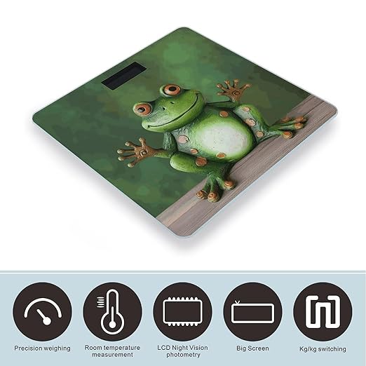 Digital Bathroom Scale for Body Weight Scale with Bright LCD Display High Accuracy Step-On Technology Auto On/Off Welcome Frog Digital Scales 400 Lbs /180kg