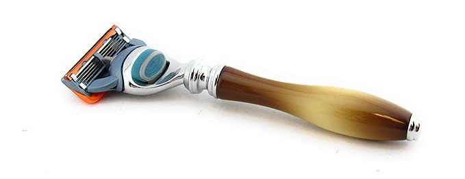 G.B.S Blade Razor Compatible with Regular Blades Handle Faux Horn Well Balanced Razor