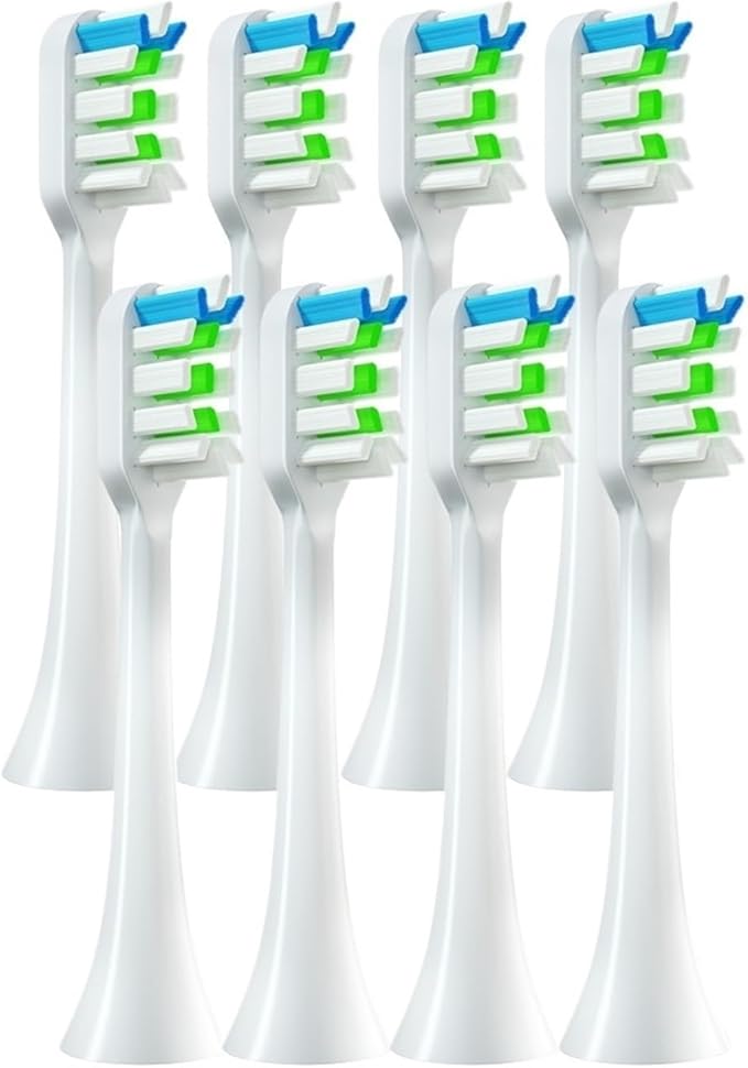 20PCS Replacement Toothbrush HeadsCompatible for SOOCAS X3S/X3U/X5 Electric Tooth Brush Soft Bristle Nozzles(20 White)