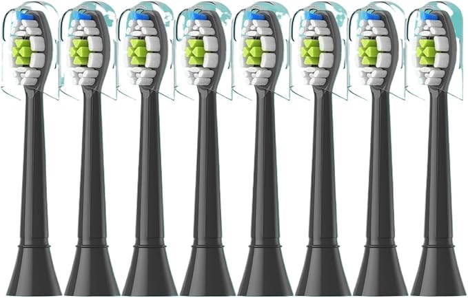 8/12pcs Replacement Toothbrush Heads Compatible for Philips Sonicare Electric Brush Head 4100 6500 6100 7500 5(8pcs Black)