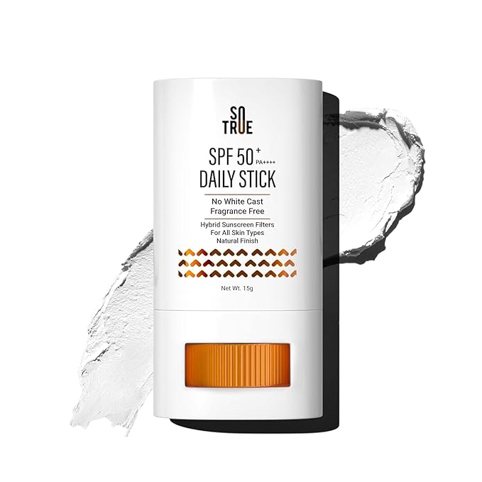 Sotrue SPF 50+ Daily Sunscreen Stick 15g | Lightweight Water Resistant | No White Cast | Broad Spectrum PA++++ | Non Sticky With Dewy Finish | Mess Free Sun Protection | Suitable for Face &amp Body