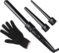 GeRRiT 3-in-1 Hair Curling Iron 3 Interchangeable Barrels and LED Display Adjustable Temp 325°F-430°F Instant Heat Hair Styling Tools for All Hair Types Black