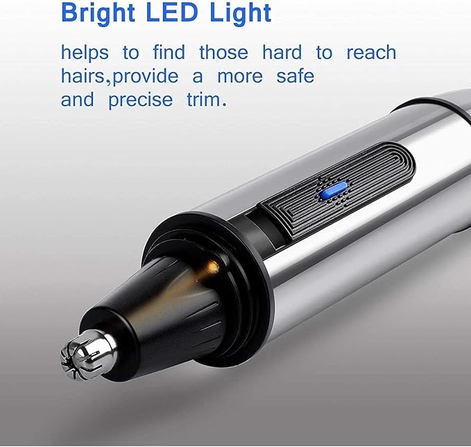 Ear and Nose Hair Trimmer Professional Painless Eyebrow Facial Ear Hair Trimmer Clipper for Men and Women Battery-Operated IPX7 Waterproof Dual Edge Blades for Easy Cleansing