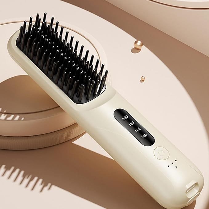 Hair Straightener Brush with 4 Heat Settings and Innovative Technology for Smooth Hair Twist Complimentary Hair Straightener