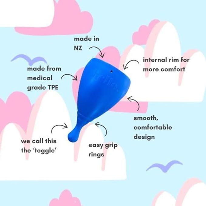 Cup High Cervix Menstrual Cup | Award Winning Reusable Soft Flexible Alternative to Pads &amp Tampons | Sustainable Feminine Hygiene | Leak Proof | Holds 34ml 45mm Diameter 78mm L (Large)