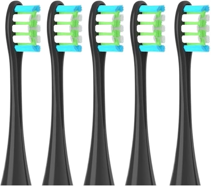 Replacement Brush Heads Compatible for Oclean Flow/X/X PRO/F1/ One/Air 2 Sonic Electric Toothbrush Blue Green Soft Bristle Nozzles(5 Black)