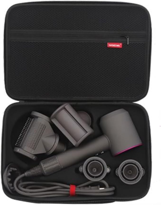 Hair Dryer Portable Storage Case Waterproof Travel Organizer Carrying Bag Handheld Protection Case for Dyson Hair Dryer Accessories (Black)