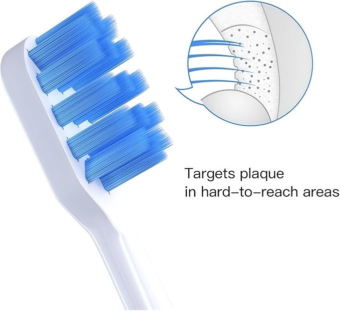 Replacement Brush Heads Compatible with Mijia T300 Replacement Electric Toothbrush Heads Nozzles Clean Protect Soft Bristle(10pcs Blue-L)