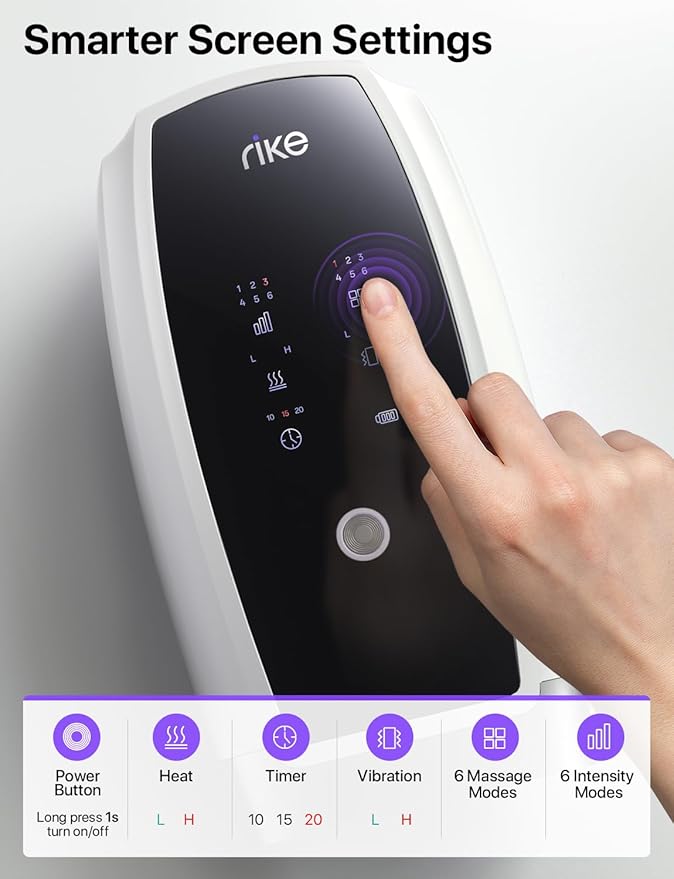 RIKE Hand Massager 6 Modes 6 Intensities Hand Massager with Heat and Compression Arthritis and Carpal Tunnel Valentines Day Gifts for WomenWhite Elephant Gifts for Adults (White)