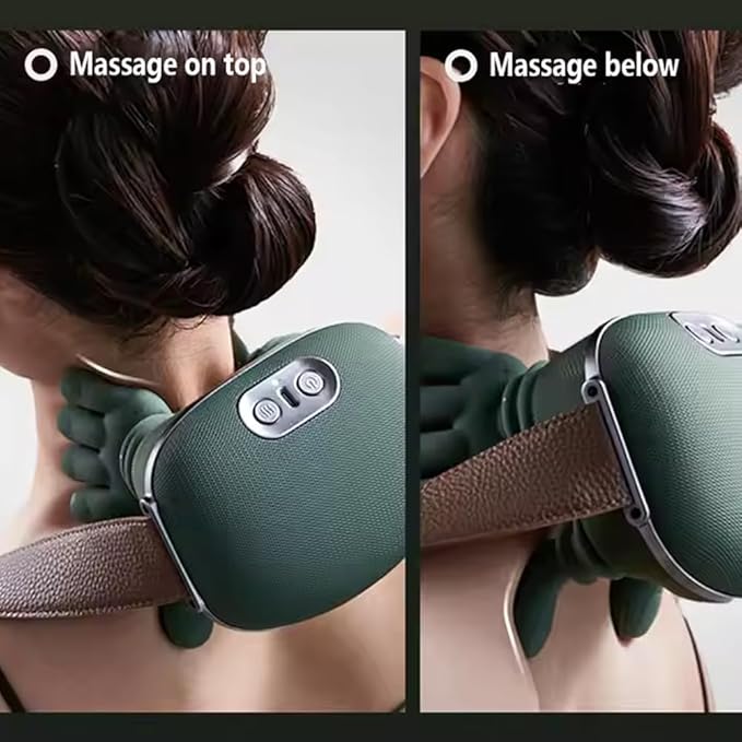 Shiatsu Neck and Back Massager Neck Massager with Heat 3D Kneading Adjustable Two-Speed Masseur for Home and Office Use