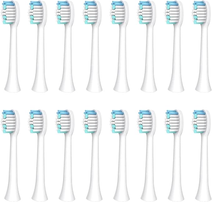 Compatible for Sarmocare S100 S200 S600 S700 S710 S800 S820 S900 S910 Toothbrush Heads 16pcs(16white)
